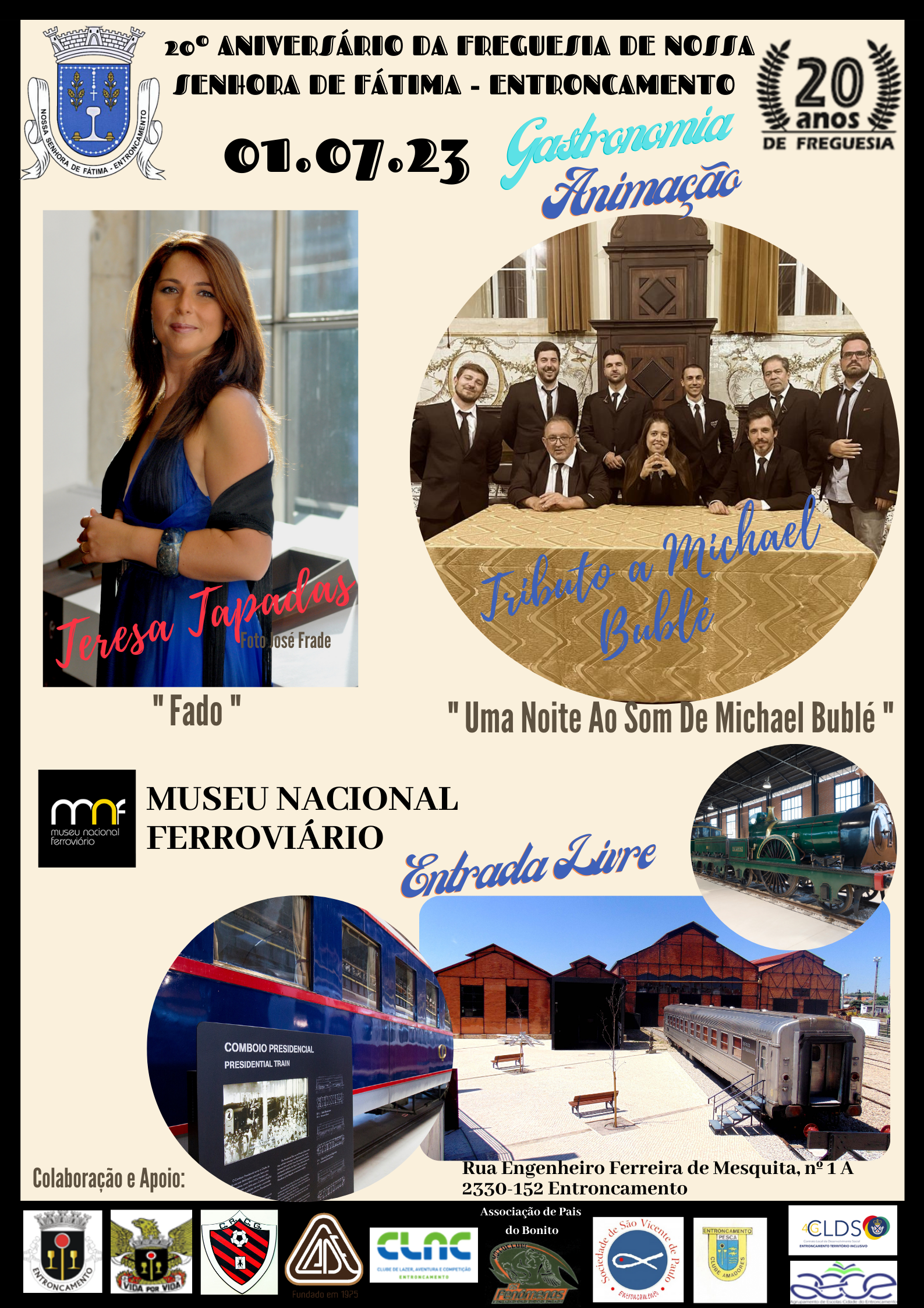 Marque na agenda - 20º Aniversário da Freguesia de Nossa Senhora de Fátima Entroncamento