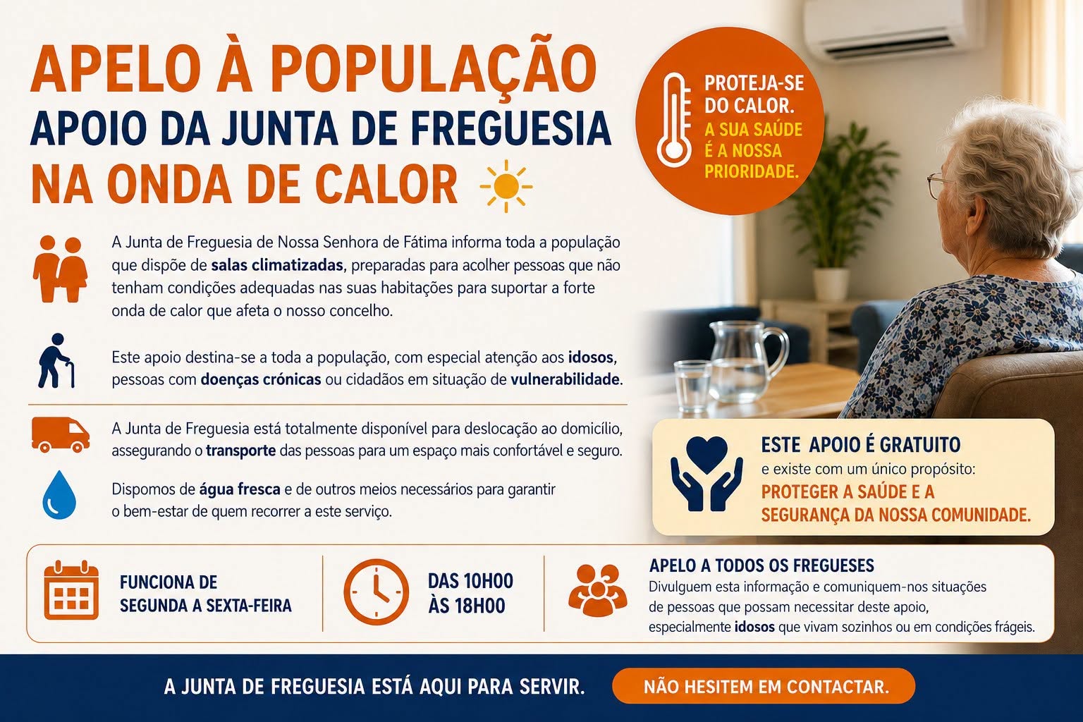 Apelo à População – Apoio da Junta de Freguesia na Onda de Calor